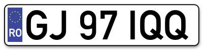 Placuta inmatriculare numar auto  GJ-97-IQQ, GJ 97 IQQ, GJ97IQQ