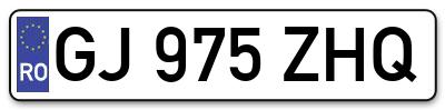 Placuta inmatriculare numar auto  GJ-975-ZHQ, GJ 975 ZHQ, GJ975ZHQ