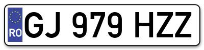 Placuta inmatriculare numar auto  GJ-979-HZZ, GJ 979 HZZ, GJ979HZZ
