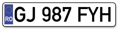 Placuta inmatriculare numar auto  GJ-987-FYH, GJ 987 FYH, GJ987FYH