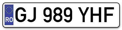Placuta inmatriculare numar auto  GJ-989-YHF, GJ 989 YHF, GJ989YHF
