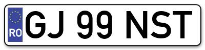 Placuta inmatriculare numar auto  GJ-99-NST, GJ 99 NST, GJ99NST