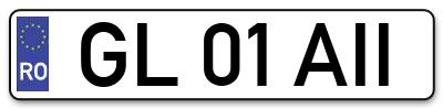 Placuta inmatriculare numar auto  GL-01-AII, GL 01 AII, GL01AII