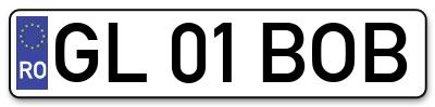 Placuta inmatriculare numar auto  GL-01-BOB, GL 01 BOB, GL01BOB