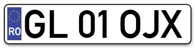 Placuta inmatriculare numar auto  GL-01-OJX, GL 01 OJX, GL01OJX
