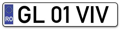 Placuta inmatriculare numar auto  GL-01-VIV, GL 01 VIV, GL01VIV