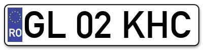 Placuta inmatriculare numar auto  GL-02-KHC, GL 02 KHC, GL02KHC