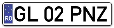 Placuta inmatriculare numar auto  GL-02-PNZ, GL 02 PNZ, GL02PNZ