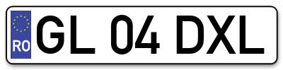 Placuta inmatriculare numar auto  GL-04-DXL, GL 04 DXL, GL04DXL