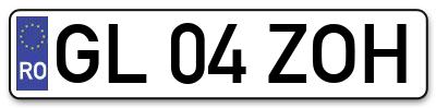 Placuta inmatriculare numar auto  GL-04-ZOH, GL 04 ZOH, GL04ZOH
