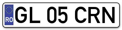 Placuta inmatriculare numar auto  GL-05-CRN, GL 05 CRN, GL05CRN