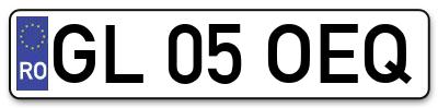 Placuta inmatriculare numar auto  GL-05-OEQ, GL 05 OEQ, GL05OEQ