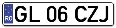 Placuta inmatriculare numar auto  GL-06-CZJ, GL 06 CZJ, GL06CZJ
