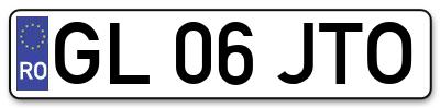 Placuta inmatriculare numar auto  GL-06-JTO, GL 06 JTO, GL06JTO