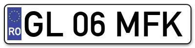 Placuta inmatriculare numar auto  GL-06-MFK, GL 06 MFK, GL06MFK