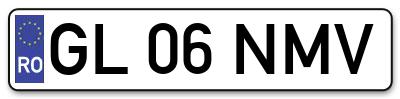 Placuta inmatriculare numar auto  GL-06-NMV, GL 06 NMV, GL06NMV