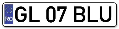 Placuta inmatriculare numar auto  GL-07-BLU, GL 07 BLU, GL07BLU