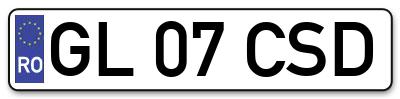 Placuta inmatriculare numar auto  GL-07-CSD, GL 07 CSD, GL07CSD