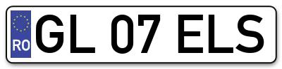 Placuta inmatriculare numar auto  GL-07-ELS, GL 07 ELS, GL07ELS