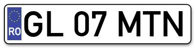 Placuta inmatriculare numar auto  GL-07-MTN, GL 07 MTN, GL07MTN