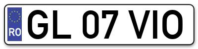 Placuta inmatriculare numar auto  GL-07-VIO, GL 07 VIO, GL07VIO