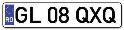 Placuta inmatriculare numar auto  GL-08-QXQ, GL 08 QXQ, GL08QXQ