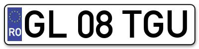 Placuta inmatriculare numar auto  GL-08-TGU, GL 08 TGU, GL08TGU