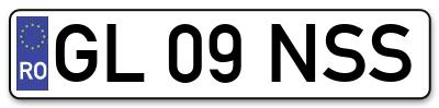 Placuta inmatriculare numar auto  GL-09-NSS, GL 09 NSS, GL09NSS