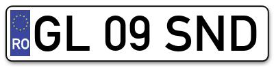 Placuta inmatriculare numar auto  GL-09-SND, GL 09 SND, GL09SND