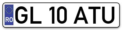 Placuta inmatriculare numar auto  GL-10-ATU, GL 10 ATU, GL10ATU