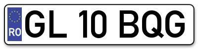 Placuta inmatriculare numar auto  GL-10-BQG, GL 10 BQG, GL10BQG