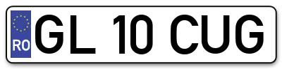 Placuta inmatriculare numar auto  GL-10-CUG, GL 10 CUG, GL10CUG