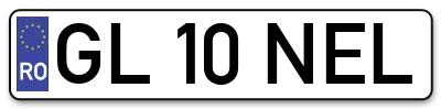 Placuta inmatriculare numar auto  GL-10-NEL, GL 10 NEL, GL10NEL