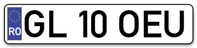 Placuta inmatriculare numar auto  GL-10-OEU, GL 10 OEU, GL10OEU
