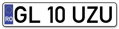 Placuta inmatriculare numar auto  GL-10-UZU, GL 10 UZU, GL10UZU