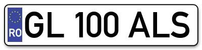 Placuta inmatriculare numar auto  GL-100-ALS, GL 100 ALS, GL100ALS