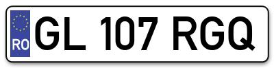 Placuta inmatriculare numar auto  GL-107-RGQ, GL 107 RGQ, GL107RGQ