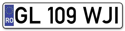 Placuta inmatriculare numar auto  GL-109-WJI, GL 109 WJI, GL109WJI