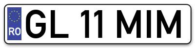 Placuta inmatriculare numar auto  GL-11-MIM, GL 11 MIM, GL11MIM