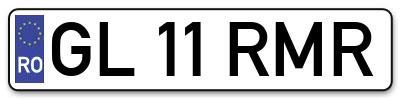 Placuta inmatriculare numar auto  GL-11-RMR, GL 11 RMR, GL11RMR