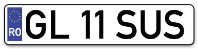 Placuta inmatriculare numar auto  GL-11-SUS, GL 11 SUS, GL11SUS