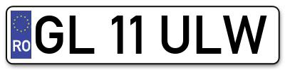 Placuta inmatriculare numar auto  GL-11-ULW, GL 11 ULW, GL11ULW