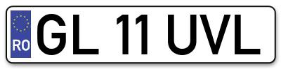 Placuta inmatriculare numar auto  GL-11-UVL, GL 11 UVL, GL11UVL