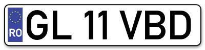 Placuta inmatriculare numar auto  GL-11-VBD, GL 11 VBD, GL11VBD