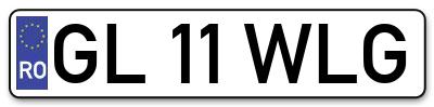 Placuta inmatriculare numar auto  GL-11-WLG, GL 11 WLG, GL11WLG