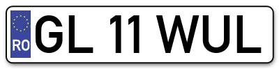 Placuta inmatriculare numar auto  GL-11-WUL, GL 11 WUL, GL11WUL