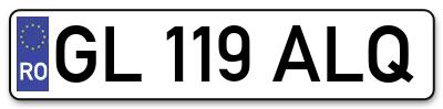Placuta inmatriculare numar auto  GL-119-ALQ, GL 119 ALQ, GL119ALQ
