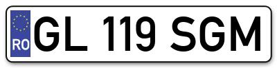 Placuta inmatriculare numar auto  GL-119-SGM, GL 119 SGM, GL119SGM