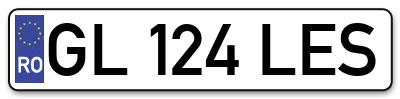 Placuta inmatriculare numar auto  GL-124-LES, GL 124 LES, GL124LES