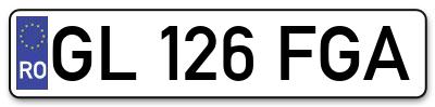 Placuta inmatriculare numar auto  GL-126-FGA, GL 126 FGA, GL126FGA